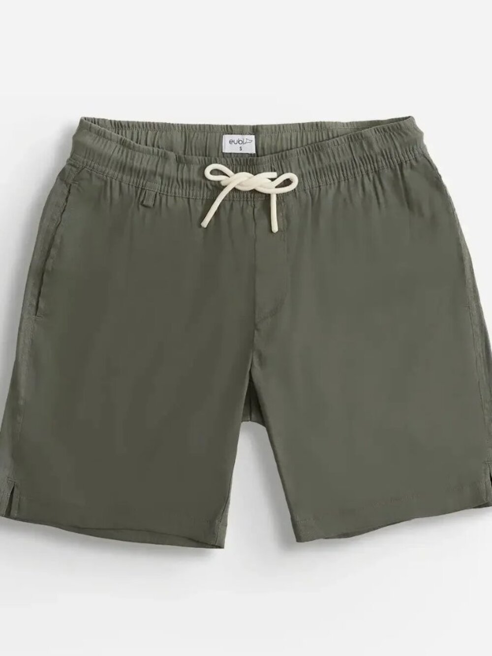 Eubi Olive Green 7.5" Linen Drawstring Shorts